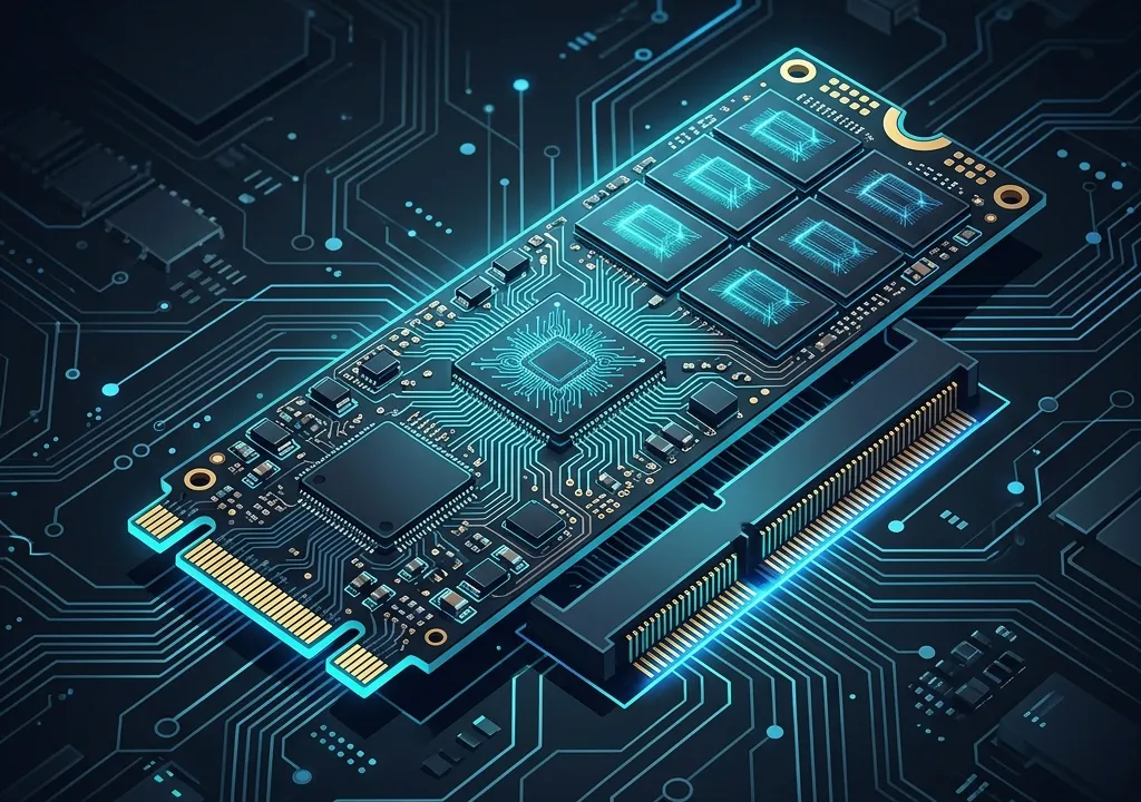 NVMe M.2 SSD chip illustration